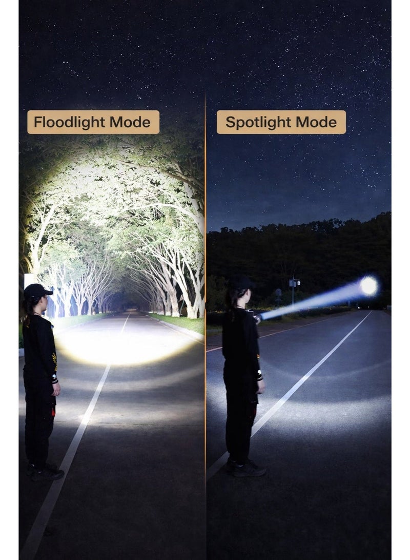 AHAKAC 26500 mAh Battery Five hours of battery life-9000 Lumens High-Intensity Flashlight-Aluminum Alloy Body - USB Rechargeable Zoom Long-Range Outdoor Handheld Flashlight - Image 3